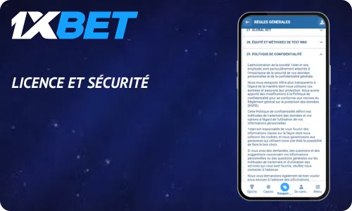 1xBet Licence et sécurité