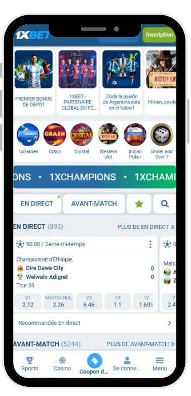 Accédez au site 1xbet